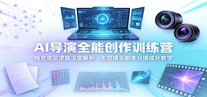 AI导演全能创作训练营：模型底层逻辑深度解析，生图镜头剧本分镜成片教学-九节课