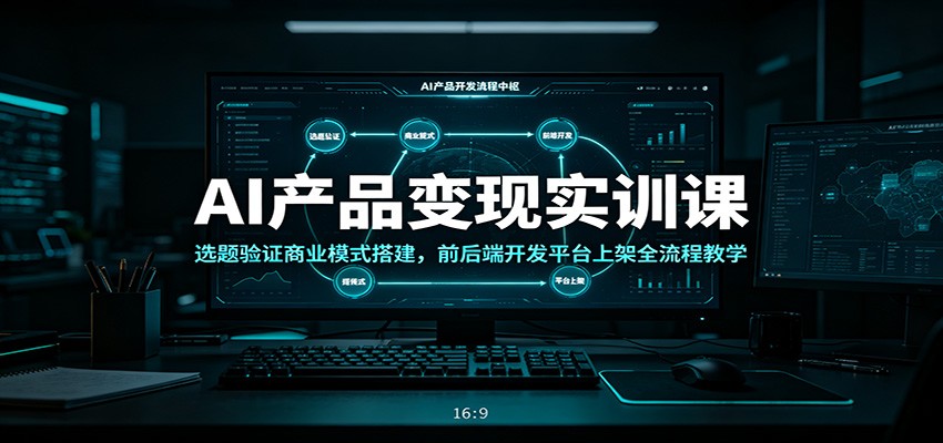 AI产品变现实训课：选题验证商业模式搭建，前后端开发平台上架全流程教学-九节课