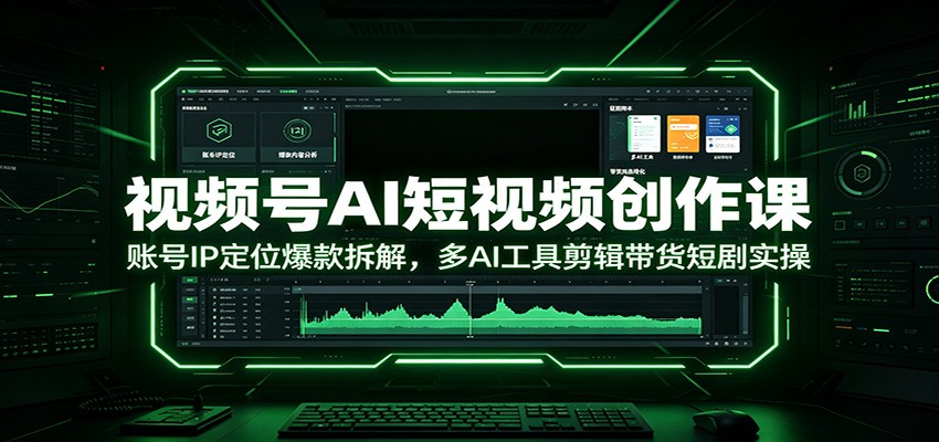 视频号AI短视频创作课：账号IP定位爆款拆解，多AI工具剪辑带货短剧实操-九节课