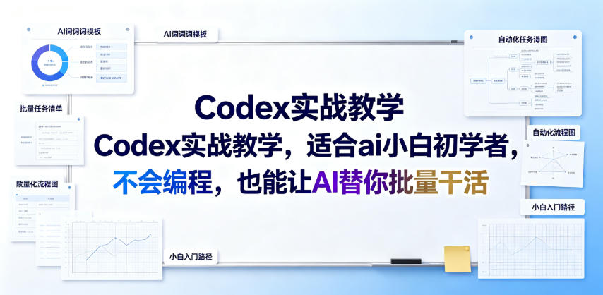 Codex实战教学，适合ai小白初学者，不会编程，也能让AI替你批量干活-九节课