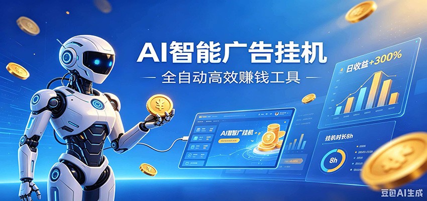 AI智能广告挂机，小白轻松上手，在家自动赚收益-九节课