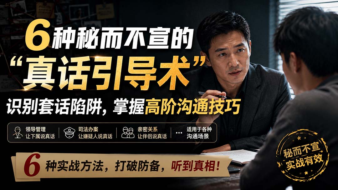 （20113期）付费文章：6种秘而不宣的“真话引导术”识别套话陷阱，掌握高阶沟通技巧-九节课