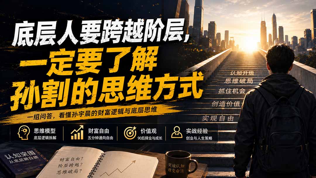 （20040期）付费文章：底层人要跨越阶层，一定要了解孙割的思维方式-九节课