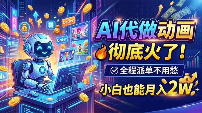 (19828期)AI代做动画,彻底火了!全程派单不用愁,小白也能月入2W-九节课