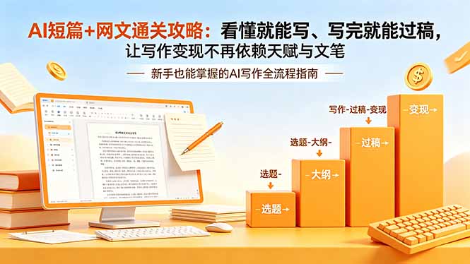 （19655期）AI短篇+网文通关攻略-更新：看懂就能写、写完就能过稿，让写作变现不再依赖天赋与文笔-九节课