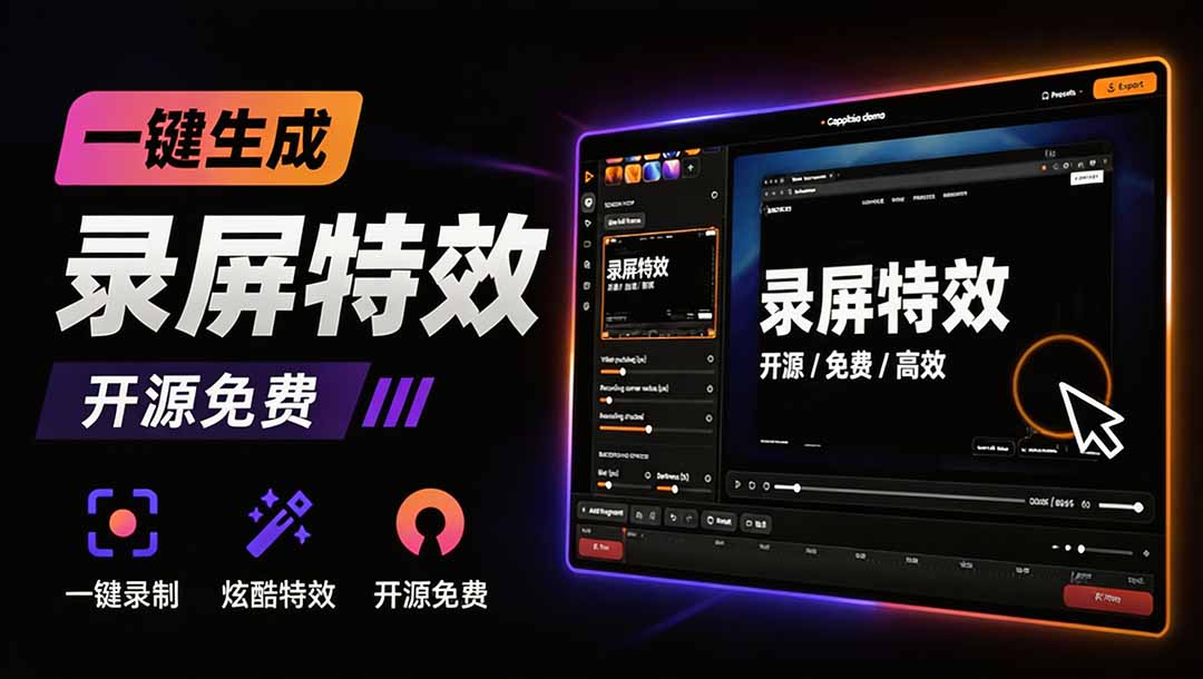（19893期）Windows录屏神器来了！一键添加自动缩放、光标润色与画面美化效果，轻松省下笔录屏软件费用 Capptivo-九节课