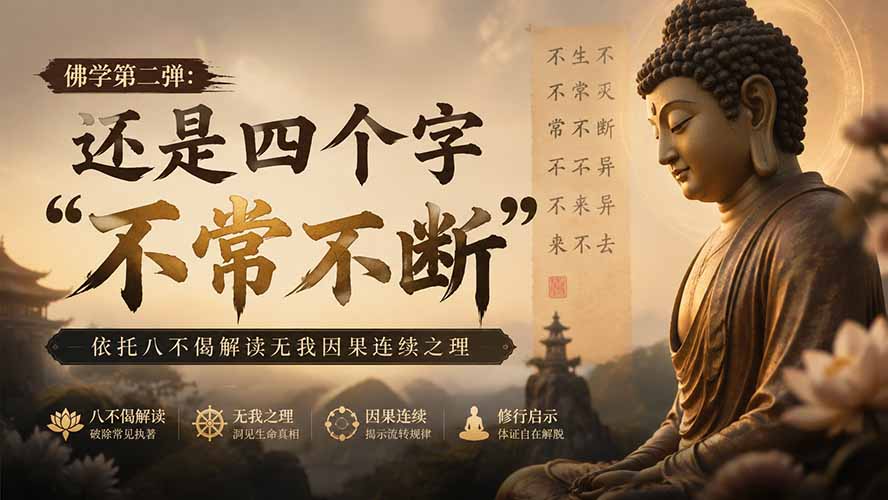 （19779期）付费文章：佛学第二弹：还是四个字“不常不断”依托八不偈解读无我因果连续之理-九节课