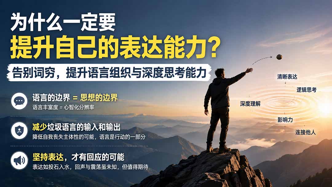 （20070期）付费文章：为什么一定要提升自己的表达能力？告别词穷，提升语言组织与深度思考能力-九节课