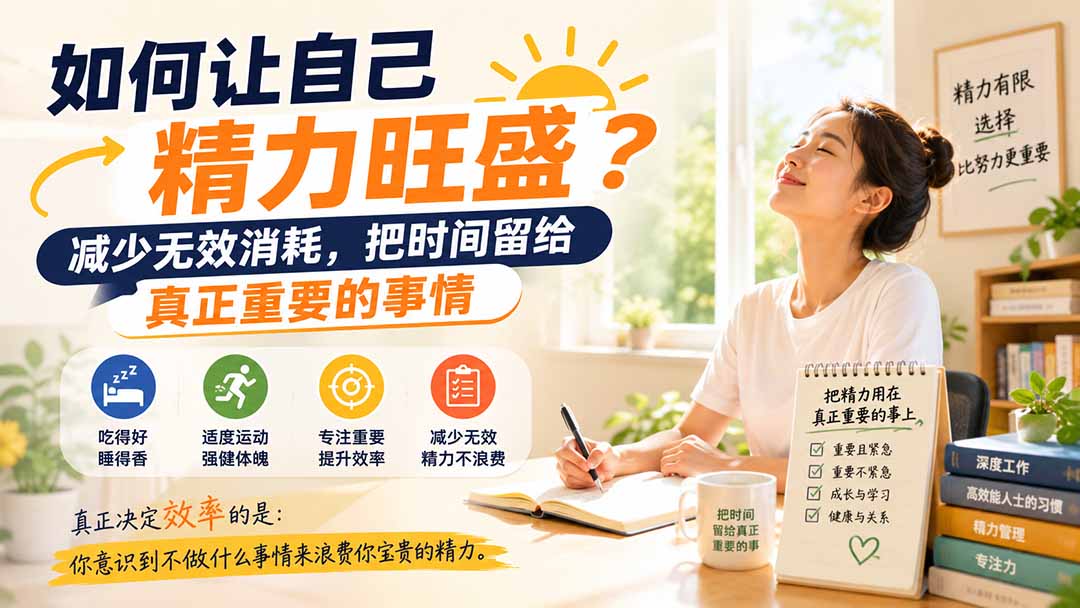（20071期）付费文章：如何让自己精力旺盛？减少无效消耗，把时间留给真正重要的事情-九节课