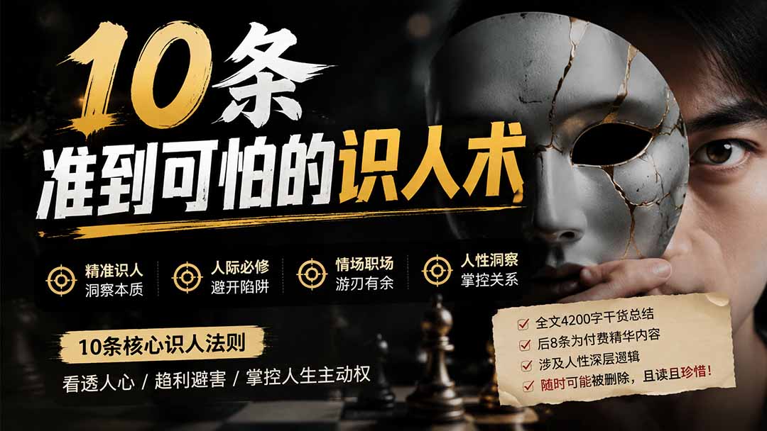 （19751期）付费文章：分享10条准到可怕的识人术术，希望能帮到大家。-九节课
