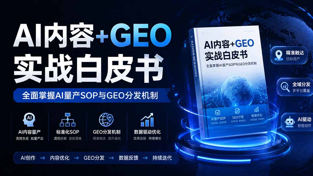 （19729期）AI内容+GEO实战白皮书。全面掌握AI量产SOP与GEO分发机制-九节课