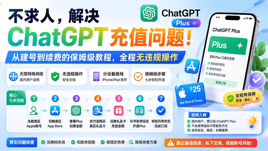（19898期）不求人，解决ChatGPT充值问题！从建号到续费的保姆级教程，全程无违规操作-九节课