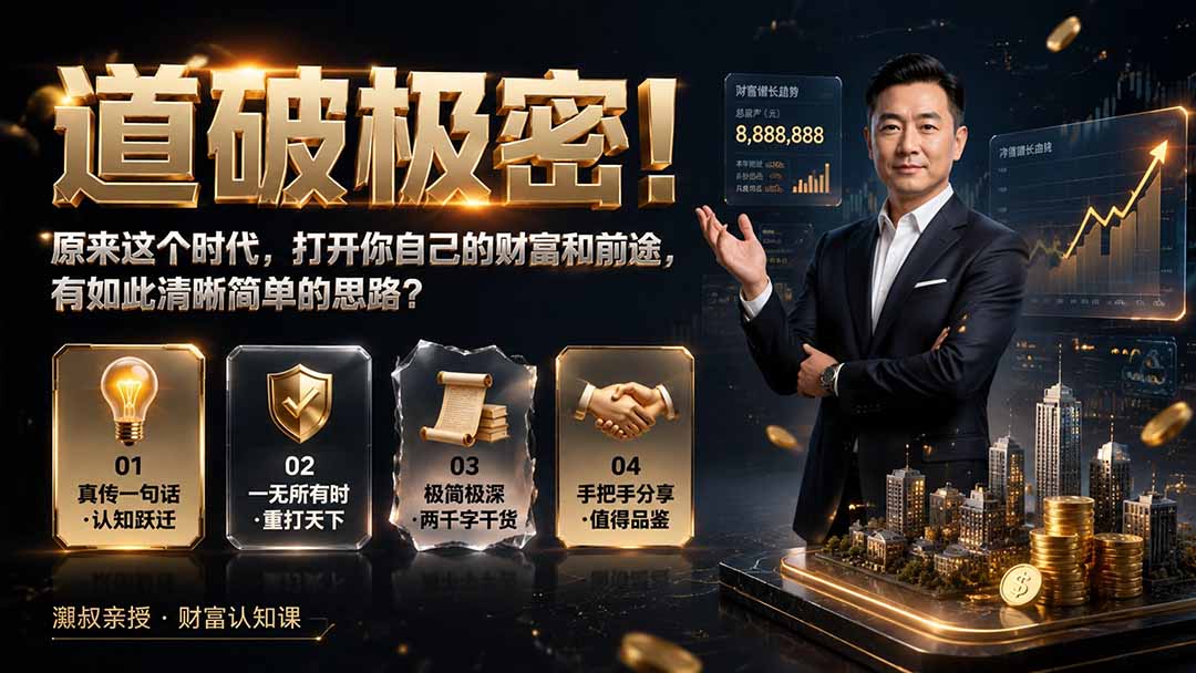 （19661期）付费文章：道破极密！原来这个时代，打开你自己的财富和前途，有如此清晰简单的思路？-九节课