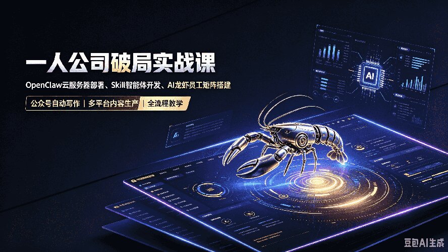 （19995期）一人公司破局实战课｜OpenClaw云服务器部署、Skill智能体开发、AI龙虾员工矩阵搭建，公众号自动写作与多平台内容…-九节课