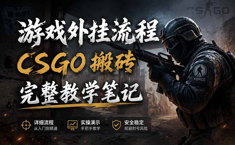 （19719期）游戏挂机全流程笔记分享，CSGO游戏搬砖，小白看了当天学会见收益-九节课
