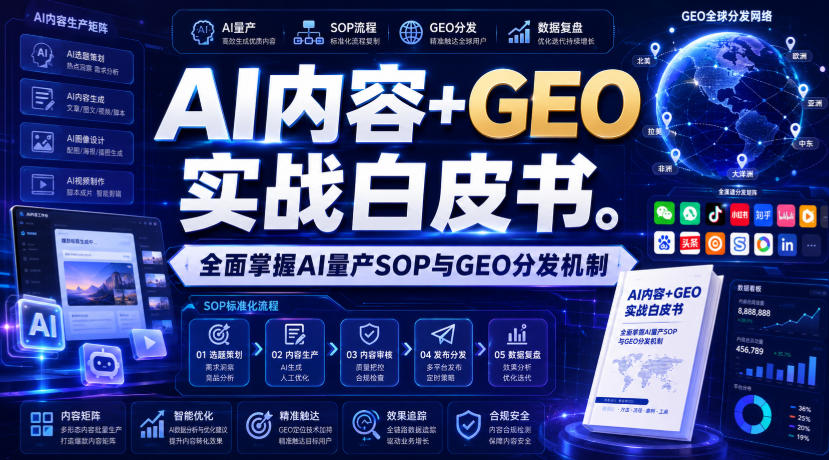 AI内容+GEO实战白皮书，全面掌握AI量产SOP与GEO分发机制【文档】-九节课
