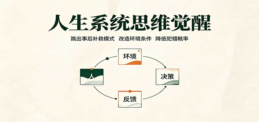 人生系统思维觉醒：跳出事后补救模式，改造环境条件，降低犯错概率-九节课