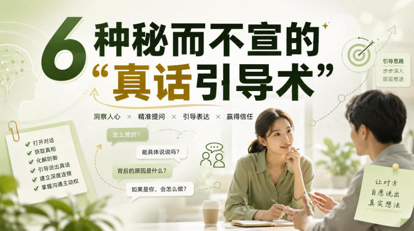 付费文章：6种秘而不宣的“真话引导术”-九节课