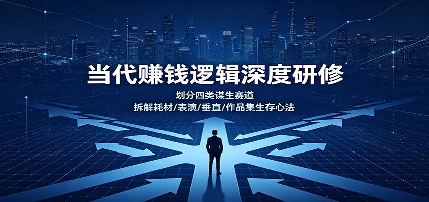 当代赚钱逻辑深度研修：划分四类谋生赛道，拆解耗材/表演/垂直/作品集生存心法-九节课