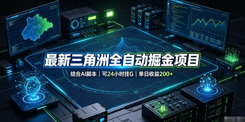 最新三角洲全自动掘金项目，结合AI脚本，可24小时挂G，单日收益200+【揭秘】-九节课