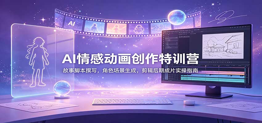 AI情感动画创作特训营：故事脚本撰写，角色场景生成，剪辑后期成片实操指南-九节课