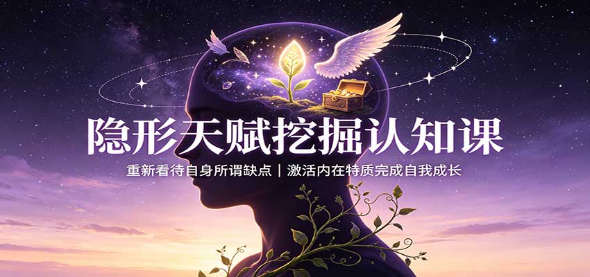 隐形天赋挖掘认知课：重新看待自身所谓缺点，激活内在特质完成自我成长-九节课