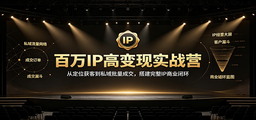 百万IP高变现实战营：从定位获客到私域批量成交，搭建完整IP商业闭环-九节课