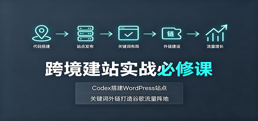 跨境建站实战必修课：Codex搭建WordPress站点，关键词外链打造谷歌流量阵地-九节课
