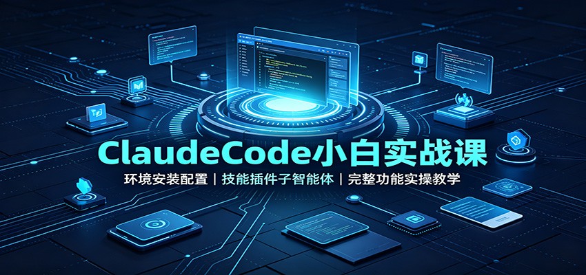 ClaudeCode小白实战课：环境安装配置，技能插件子智能体，完整功能实操教学-九节课
