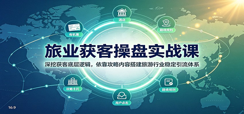 旅业获客操盘实战课：深挖获客底层逻辑，依靠攻略内容搭建旅游行业稳定引流体系-九节课