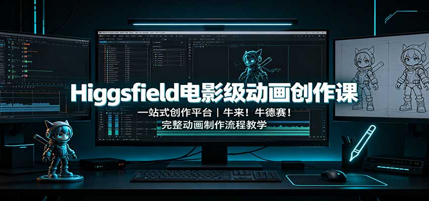 Higgsfield电影级动画创作课：一站式创作平台，牛来！牛德赛！完整动画制作流程教学-九节课