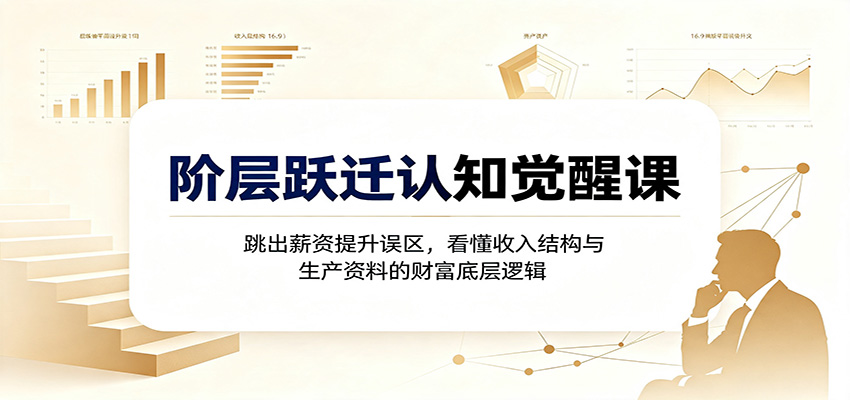 阶层跃迁认知觉醒课：跳出薪资提升误区，看懂收入结构与生产资料的财富底层逻辑-九节课