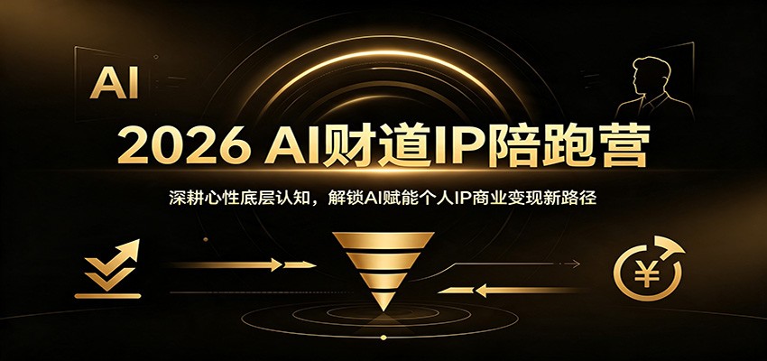 2026 AI财道IP陪跑营：深耕心性底层认知，解锁AI赋能个人IP商业变现新路径-九节课