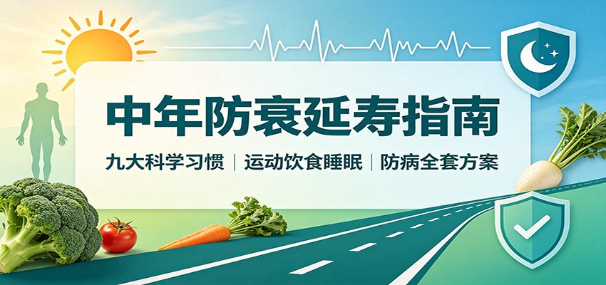 中年防衰延寿指南：九大科学习惯，运动饮食睡眠防病全套方案-九节课