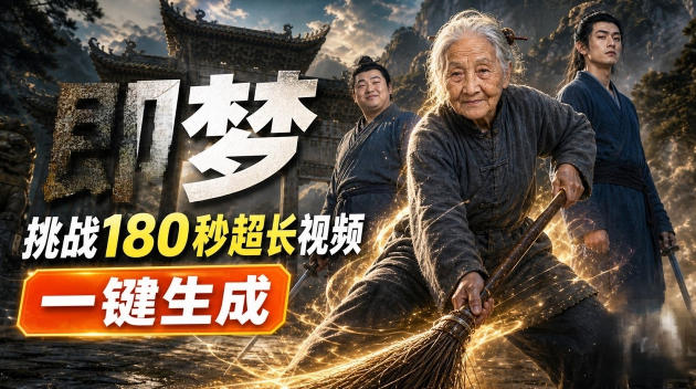即梦挑战180秒超长视频！一键生成3分钟电影？完整制作流程详细分享！-九节课