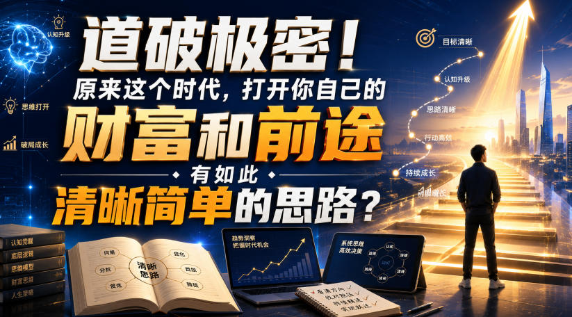 公众号灏泽异谈付费文：道破极密！原来这个时代，打开你自己的财富和前途，有如此清晰简单的思路？！-九节课