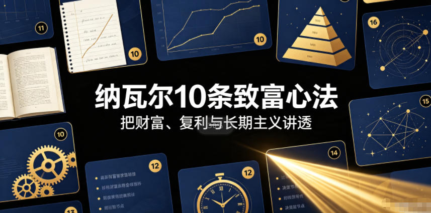 付费文章：纳瓦尔10条致富心法-九节课