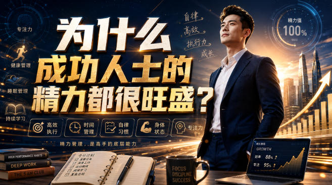 付费文章：为什么成功人士的精力都很旺盛？-九节课