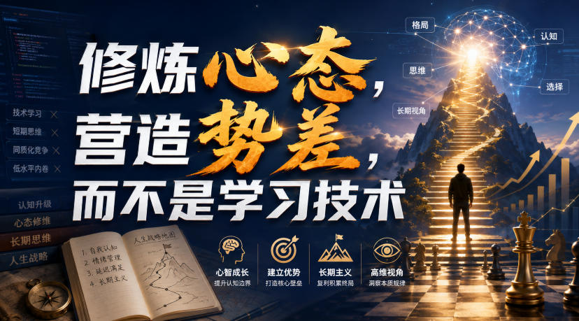 付费文章：修炼心态，营造势差，而不是学习技术-九节课