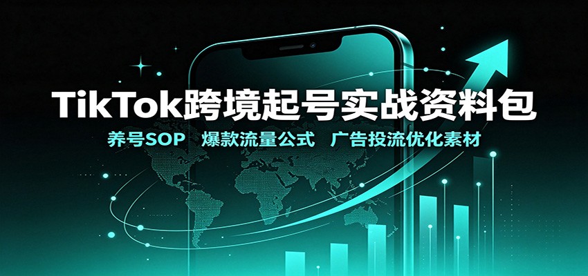TikTok跨境起号实战资料包：养号SOP，爆款流量公式，广告投流优化素材-九节课