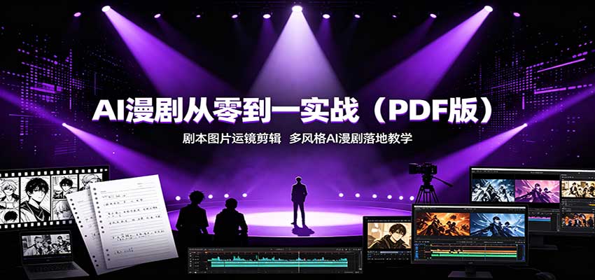 AI漫剧从零到一实战（PDF版）：剧本图片运镜剪辑，多风格AI漫剧落地教学-九节课