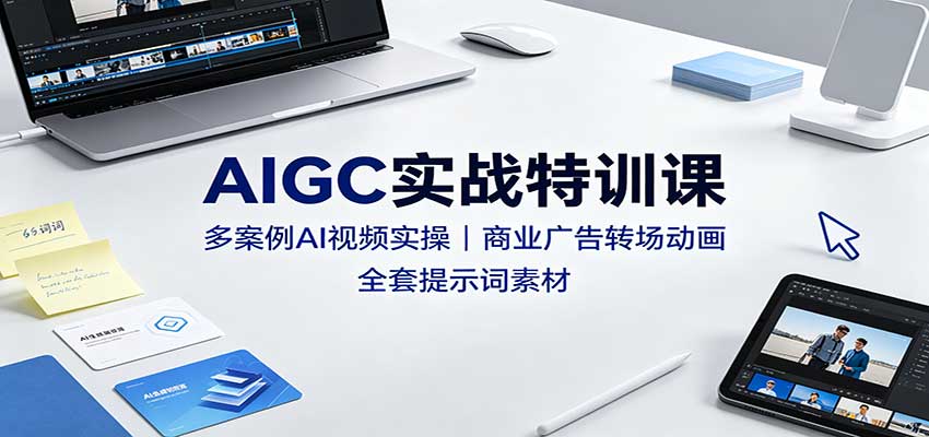 AIGC实战特训课：多案例AI视频实操，商业广告转场动画，全套提示词素材-九节课