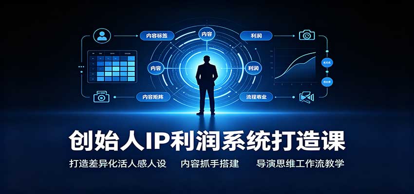 创始人IP利润系统打造课：打造差异化活人感人设，内容抓手搭建，导演思维工作流教学-九节课