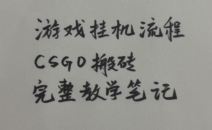 游戏挂G全流程笔记分享，CSGO游戏搬砖，小白看了当天学会见收益【揭秘】-九节课