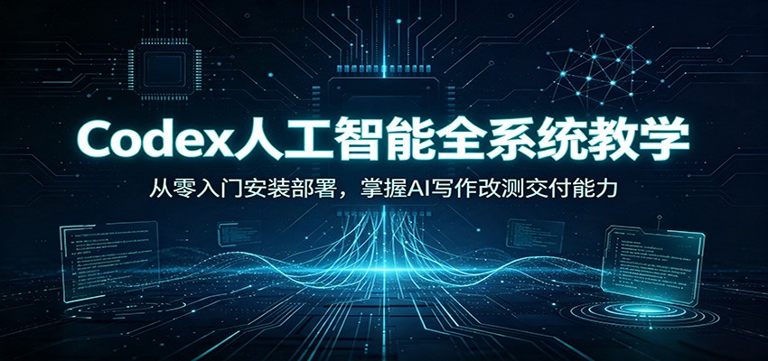 Codex人工智能全系统教学：从零入门安装部署，掌握AI写作改测交付能力-九节课