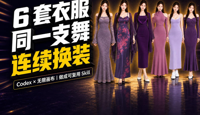 同一支舞，6套衣服按顺序切换：我把服装换装视频做成了一个Skill-九节课