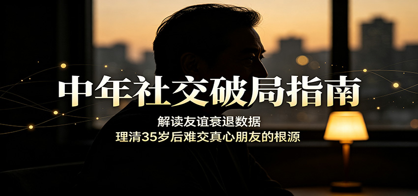 中年社交破局指南：解读友谊衰退数据，理清35岁后难交真心朋友的根源-九节课