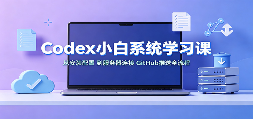 Codex小白系统学习课：小从安装配置，到服务器连接、GitHub推送全流程-九节课