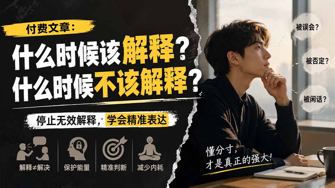 （20223期）付费文章：什么时候该解释？什么时候不该解释？-九节课
