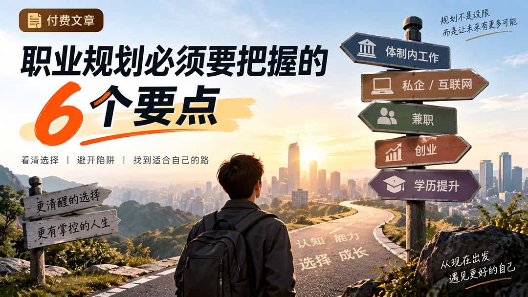 （20422期）付费文章：职业规划必须要把握的6个要点-九节课